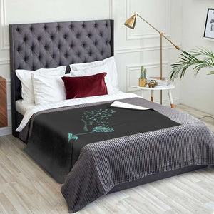 Sexual Assault Awareness Throw Blanket Teal Dandelion Ribbons TS14 Print Your Wear
