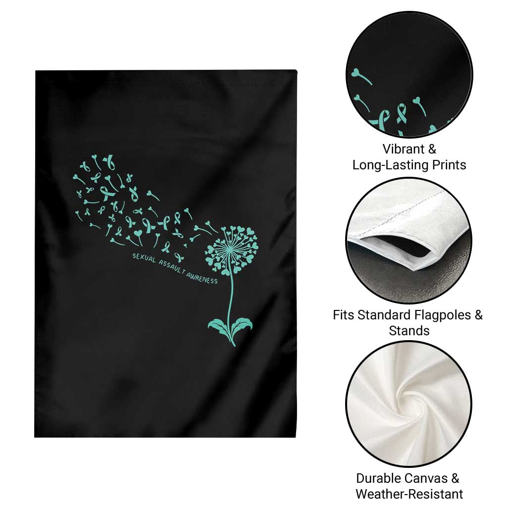 Sexual Assault Awareness Garden Flag Teal Dandelion Ribbons TS14 Print Your Wear