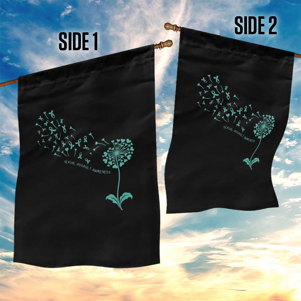 Sexual Assault Awareness Garden Flag Teal Dandelion Ribbons TS14 Print Your Wear