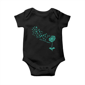 Sexual Assault Awareness Baby Onesie Teal Dandelion Ribbons TS14 Black Print Your Wear