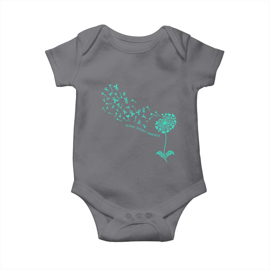 Sexual Assault Awareness Baby Onesie Teal Dandelion Ribbons TS14 Charcoal Print Your Wear