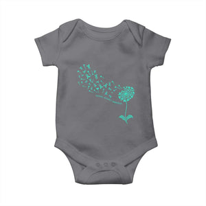 Sexual Assault Awareness Baby Onesie Teal Dandelion Ribbons TS14 Charcoal Print Your Wear