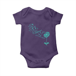 Sexual Assault Awareness Baby Onesie Teal Dandelion Ribbons TS14 Purple Print Your Wear