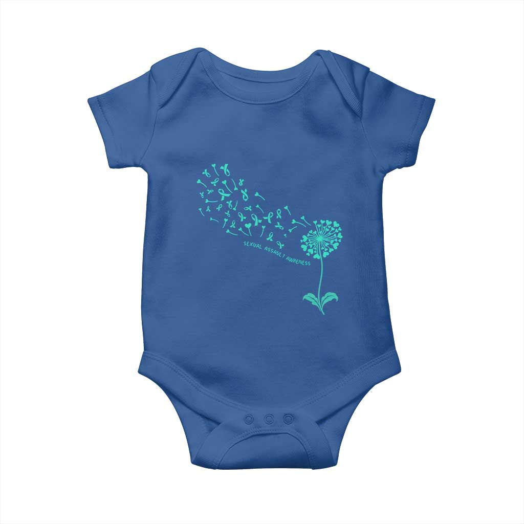 Sexual Assault Awareness Baby Onesie Teal Dandelion Ribbons TS14 Royal Blue Print Your Wear