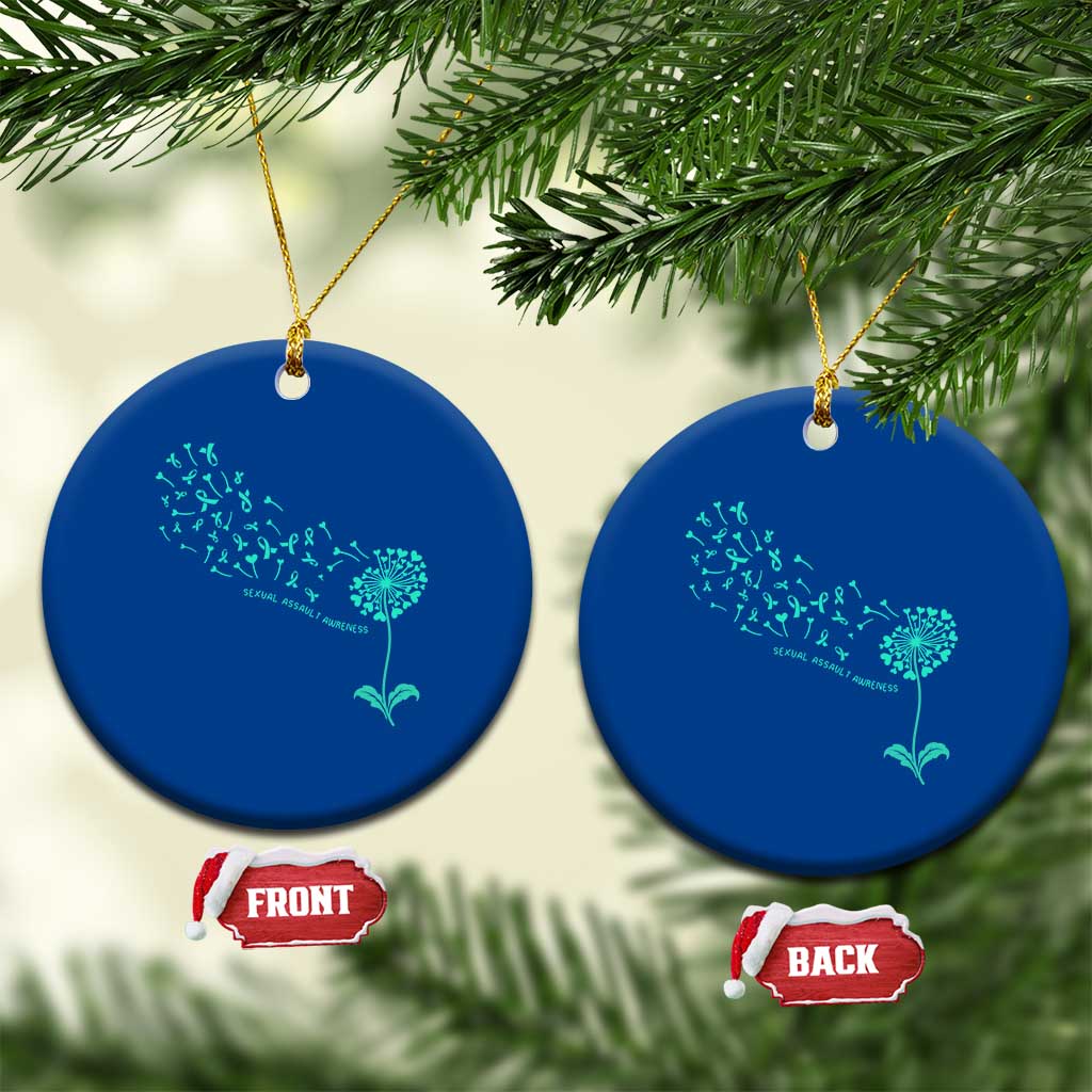 Sexual Assault Awareness Ceramic Ornament Teal Dandelion Ribbons TS14 1pc Blue Print Your Wear