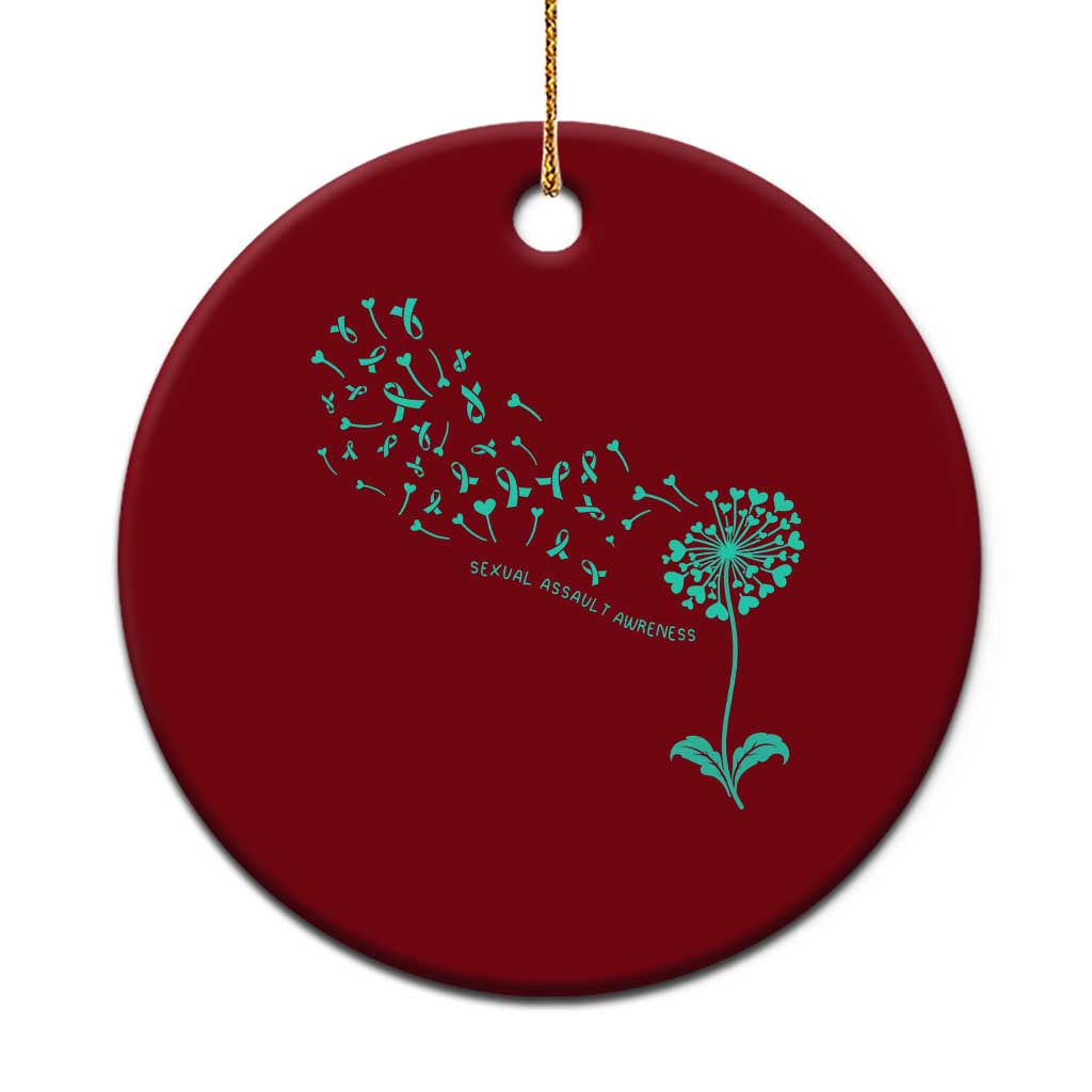 Sexual Assault Awareness Ceramic Ornament Teal Dandelion Ribbons TS14 1pc Red Print Your Wear