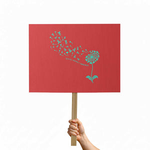 Sexual Assault Awareness Protest Sign Teal Dandelion Ribbons TS14 Horizontal 18" × 24" Red Print Your Wear