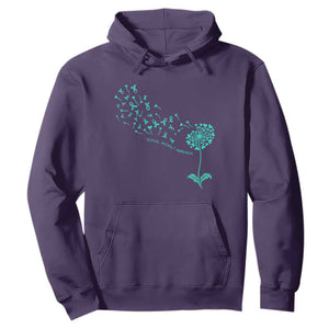 Sexual Assault Awareness Hoodie Teal Dandelion Ribbons TS14 Purple Print Your Wear