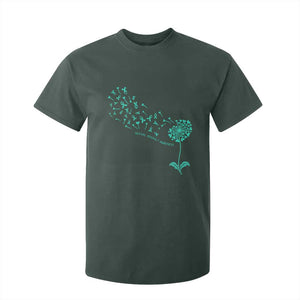 Sexual Assault Awareness T Shirt For Kid Teal Dandelion Ribbons TS14 Dark Forest Green Print Your Wear