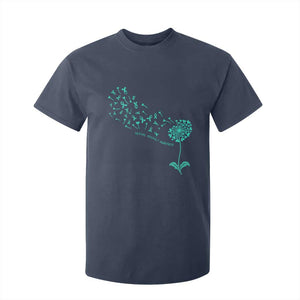 Sexual Assault Awareness T Shirt For Kid Teal Dandelion Ribbons TS14 Navy Print Your Wear