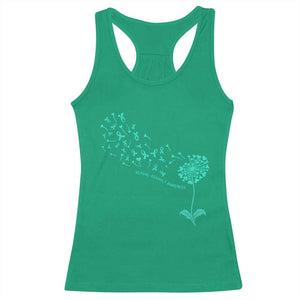 Sexual Assault Awareness Racerback Tank Top Teal Dandelion Ribbons TS14 Irish Green Print Your Wear