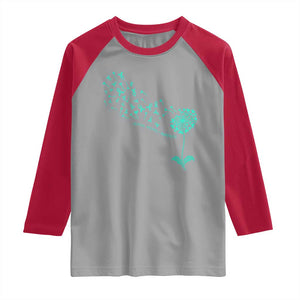 Sexual Assault Awareness Raglan Shirt Teal Dandelion Ribbons TS14 Sport Gray Red Print Your Wear