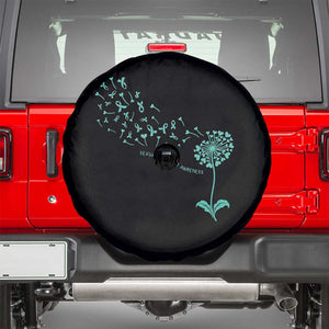 Sexual Assault Awareness Spare Tire Cover Teal Dandelion Ribbons TS14 Black Print Your Wear