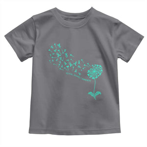 Sexual Assault Awareness Toddler T Shirt Teal Dandelion Ribbons TS14 Charcoal Print Your Wear