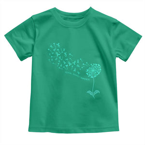 Sexual Assault Awareness Toddler T Shirt Teal Dandelion Ribbons TS14 Irish Green Print Your Wear