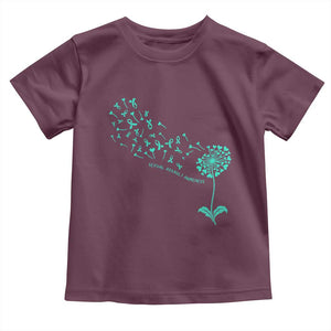Sexual Assault Awareness Toddler T Shirt Teal Dandelion Ribbons TS14 Maroon Print Your Wear