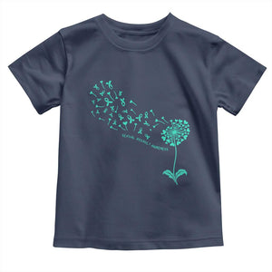 Sexual Assault Awareness Toddler T Shirt Teal Dandelion Ribbons TS14 Navy Print Your Wear