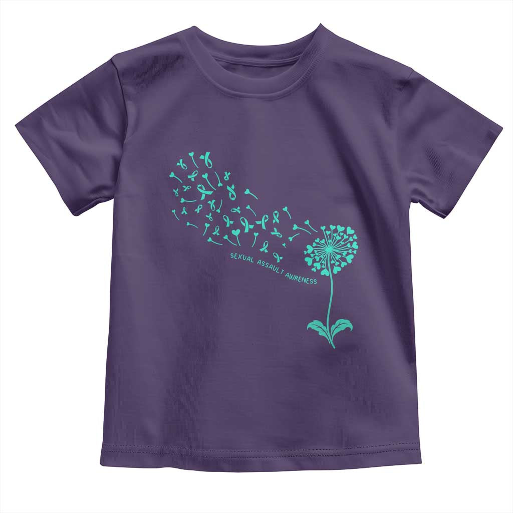 Sexual Assault Awareness Toddler T Shirt Teal Dandelion Ribbons TS14 Purple Print Your Wear