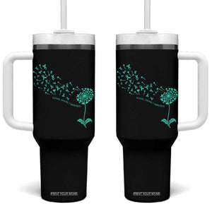 Sexual Assault Awareness Tumbler With Handle Teal Dandelion Ribbons TS14 One Size: 40 oz Black Print Your Wear