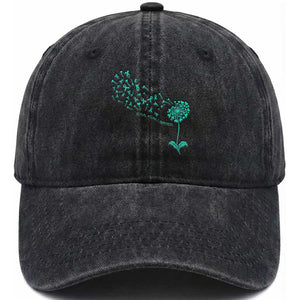 Sexual Assault Awareness Washed Cotton Baseball Cap Teal Dandelion Ribbons TS14 Washed Cap Universal Fit Black Print Your Wear