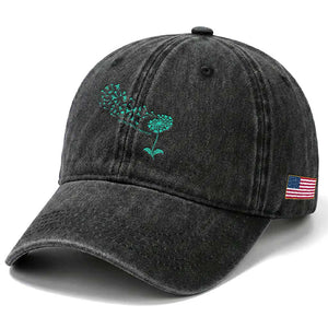 Sexual Assault Awareness Washed Cotton Baseball Cap Teal Dandelion Ribbons TS14 Print Your Wear