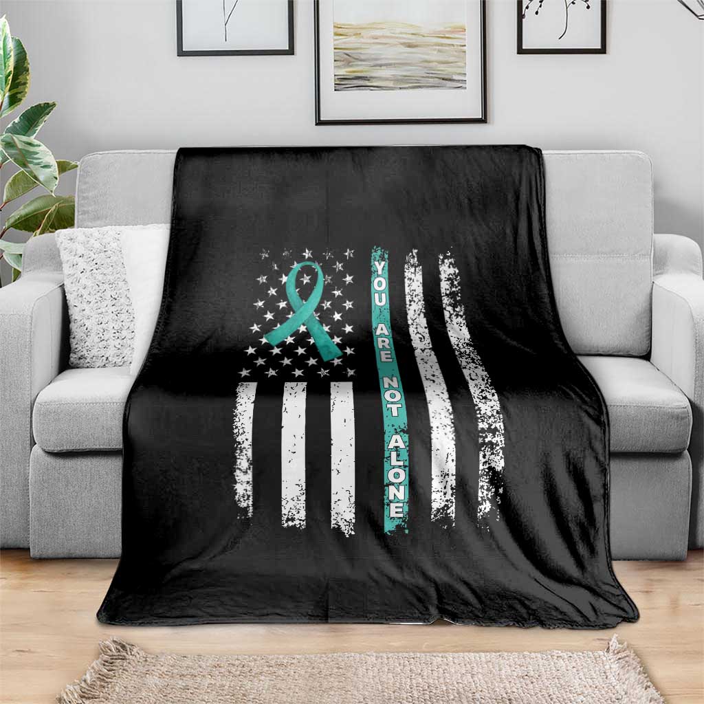 Sexual Assault Awareness Throw Blanket You Are Not Alone Ribbon Flag TS14 Print Your Wear