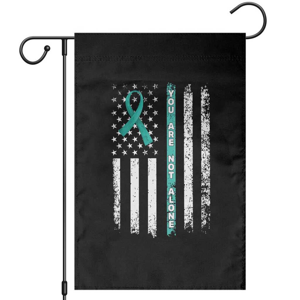 Sexual Assault Awareness Garden Flag You Are Not Alone Ribbon Flag TS14 Black Print Your Wear