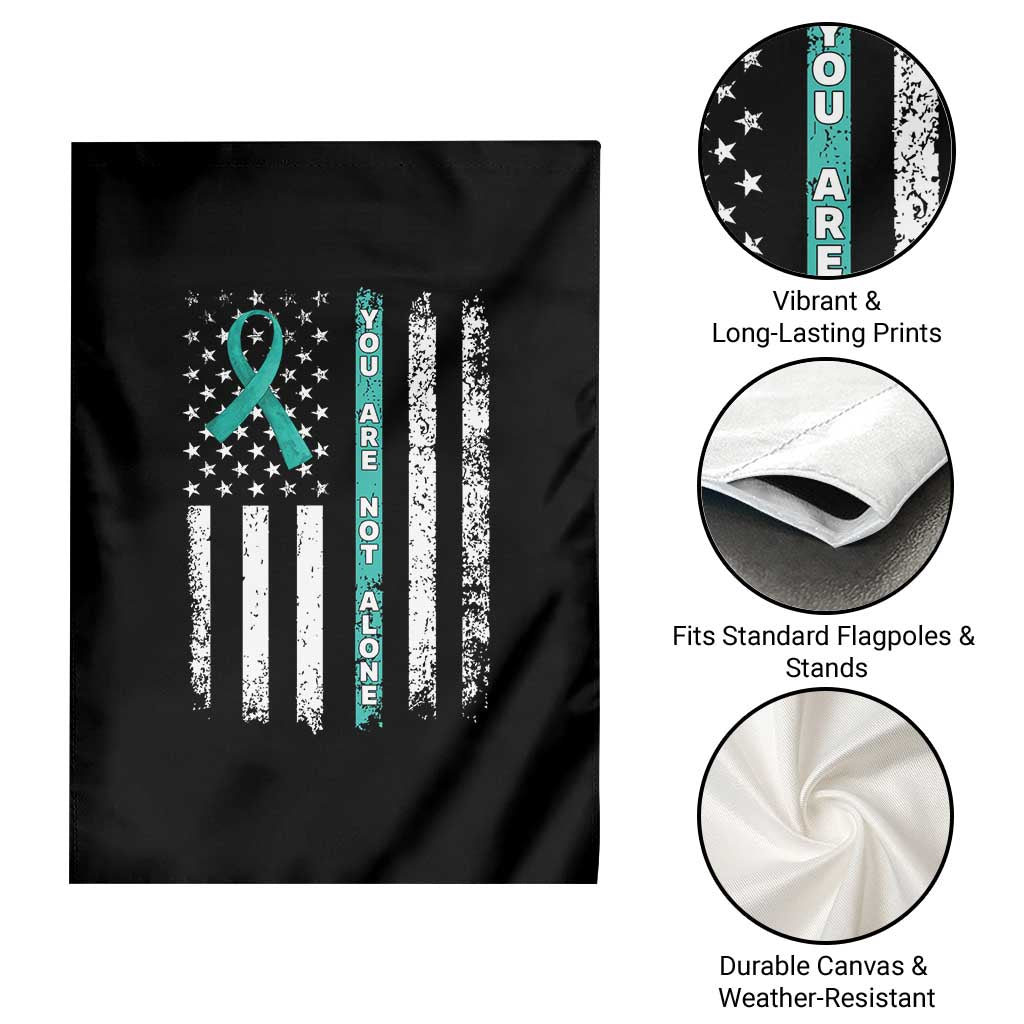 Sexual Assault Awareness Garden Flag You Are Not Alone Ribbon Flag TS14 Print Your Wear