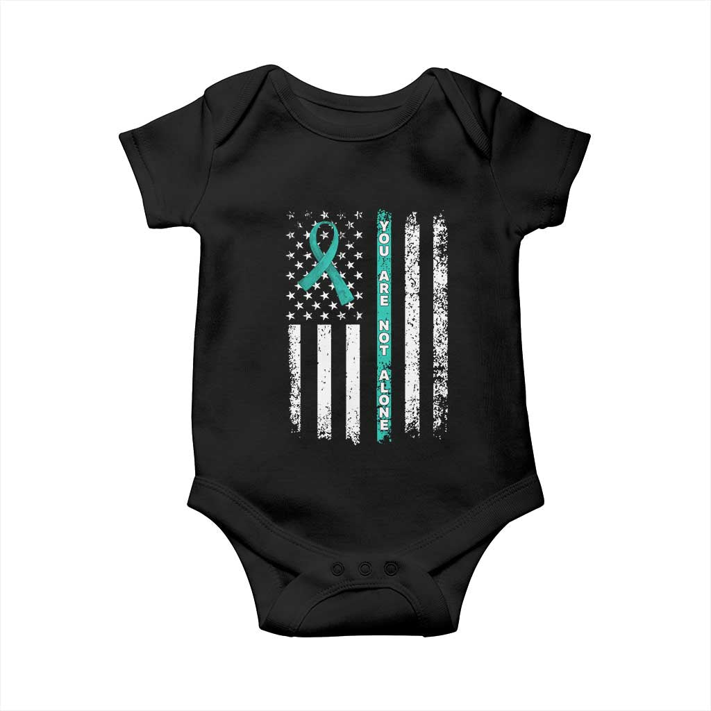Sexual Assault Awareness Baby Onesie You Are Not Alone Ribbon Flag TS14 Black Print Your Wear