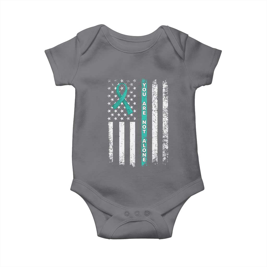Sexual Assault Awareness Baby Onesie You Are Not Alone Ribbon Flag TS14 Charcoal Print Your Wear