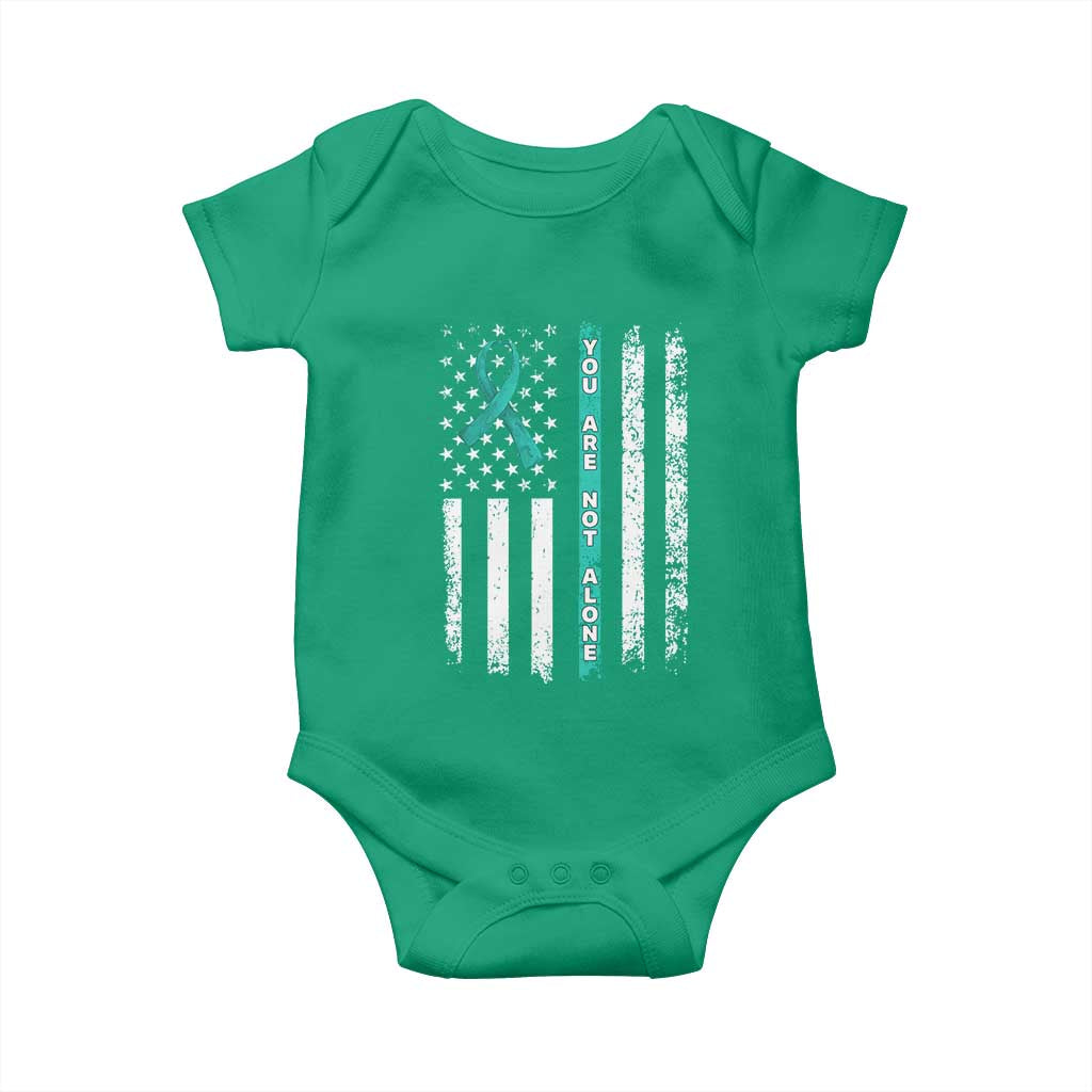 Sexual Assault Awareness Baby Onesie You Are Not Alone Ribbon Flag TS14 Irish Green Print Your Wear