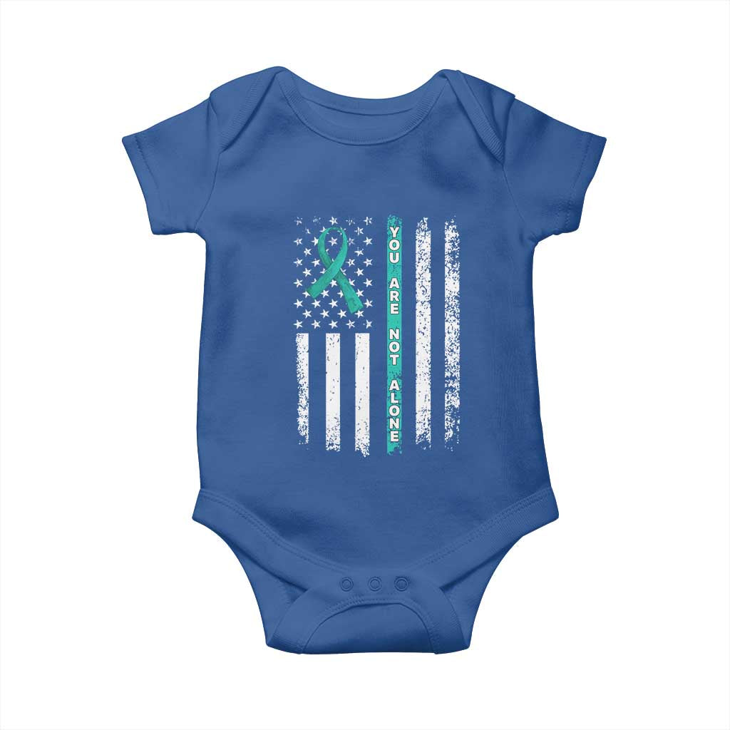 Sexual Assault Awareness Baby Onesie You Are Not Alone Ribbon Flag TS14 Royal Blue Print Your Wear