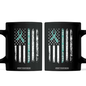 Sexual Assault Awareness Coffee Mug You Are Not Alone Ribbon Flag TS14 Black Print Your Wear