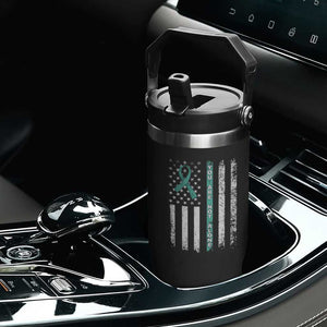 Sexual Assault Awareness Flip Straw Tumbler You Are Not Alone Ribbon Flag TS14 Print Your Wear