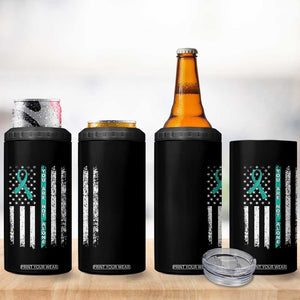 Sexual Assault Awareness 4 in 1 Can Cooler Tumbler You Are Not Alone Ribbon Flag TS14 Print Your Wear