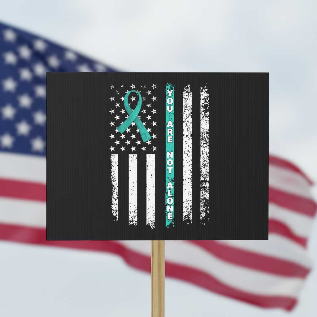 Sexual Assault Awareness Protest Sign You Are Not Alone Ribbon Flag TS14 Horizontal 18