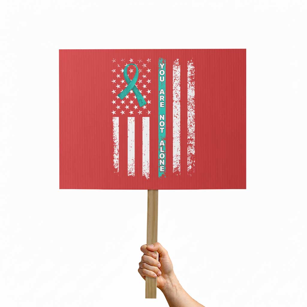 Sexual Assault Awareness Protest Sign You Are Not Alone Ribbon Flag TS14 Horizontal 18