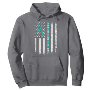 Sexual Assault Awareness Hoodie You Are Not Alone Ribbon Flag TS14 Charcoal Print Your Wear