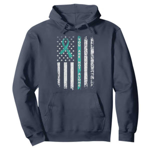 Sexual Assault Awareness Hoodie You Are Not Alone Ribbon Flag TS14 Navy Print Your Wear