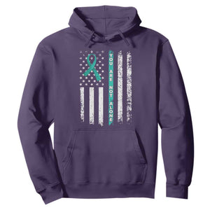Sexual Assault Awareness Hoodie You Are Not Alone Ribbon Flag TS14 Purple Print Your Wear