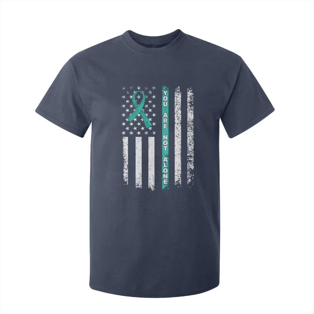 Sexual Assault Awareness T Shirt For Kid You Are Not Alone Ribbon Flag TS14 Navy Print Your Wear