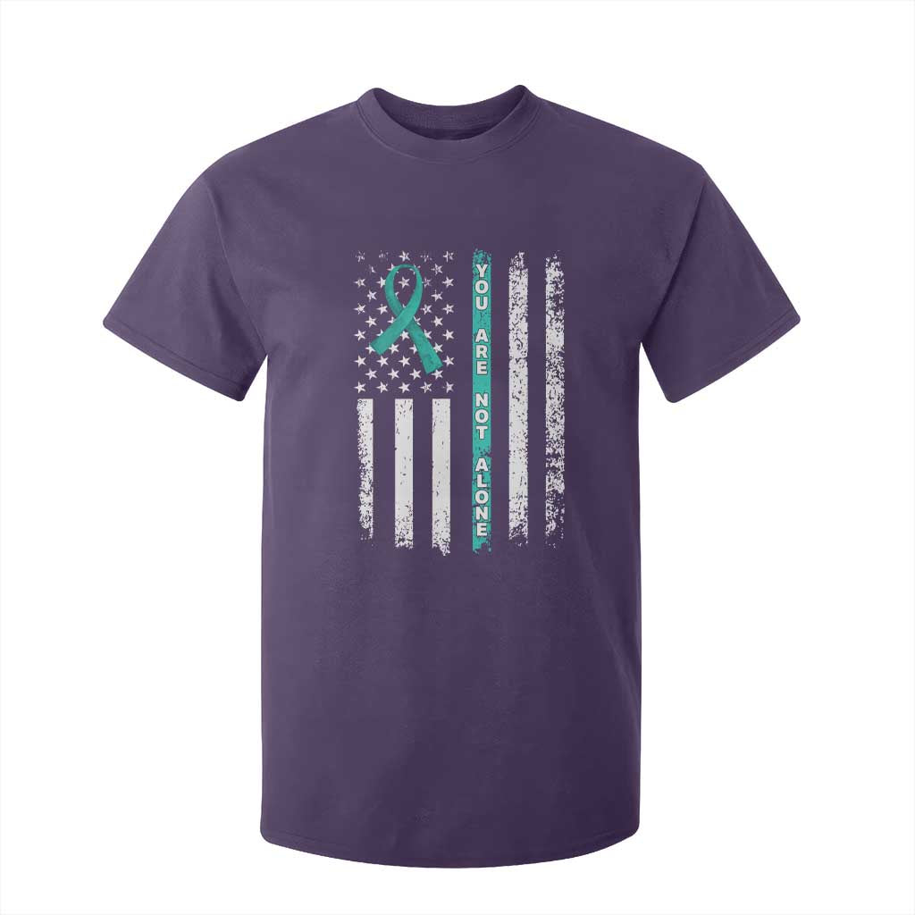 Sexual Assault Awareness T Shirt For Kid You Are Not Alone Ribbon Flag TS14 Purple Print Your Wear