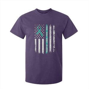 Sexual Assault Awareness T Shirt For Kid You Are Not Alone Ribbon Flag TS14 Purple Print Your Wear