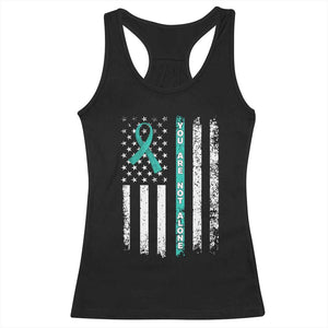 Sexual Assault Awareness Racerback Tank Top You Are Not Alone Ribbon Flag TS14 Black Print Your Wear