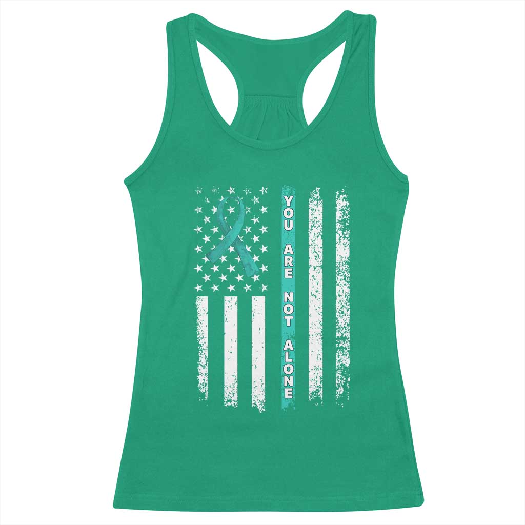 Sexual Assault Awareness Racerback Tank Top You Are Not Alone Ribbon Flag TS14 Irish Green Print Your Wear