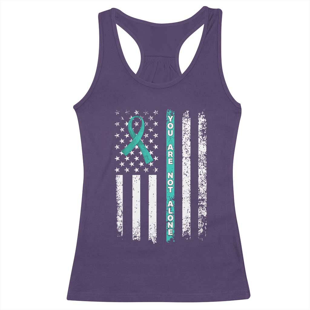 Sexual Assault Awareness Racerback Tank Top You Are Not Alone Ribbon Flag TS14 Purple Print Your Wear