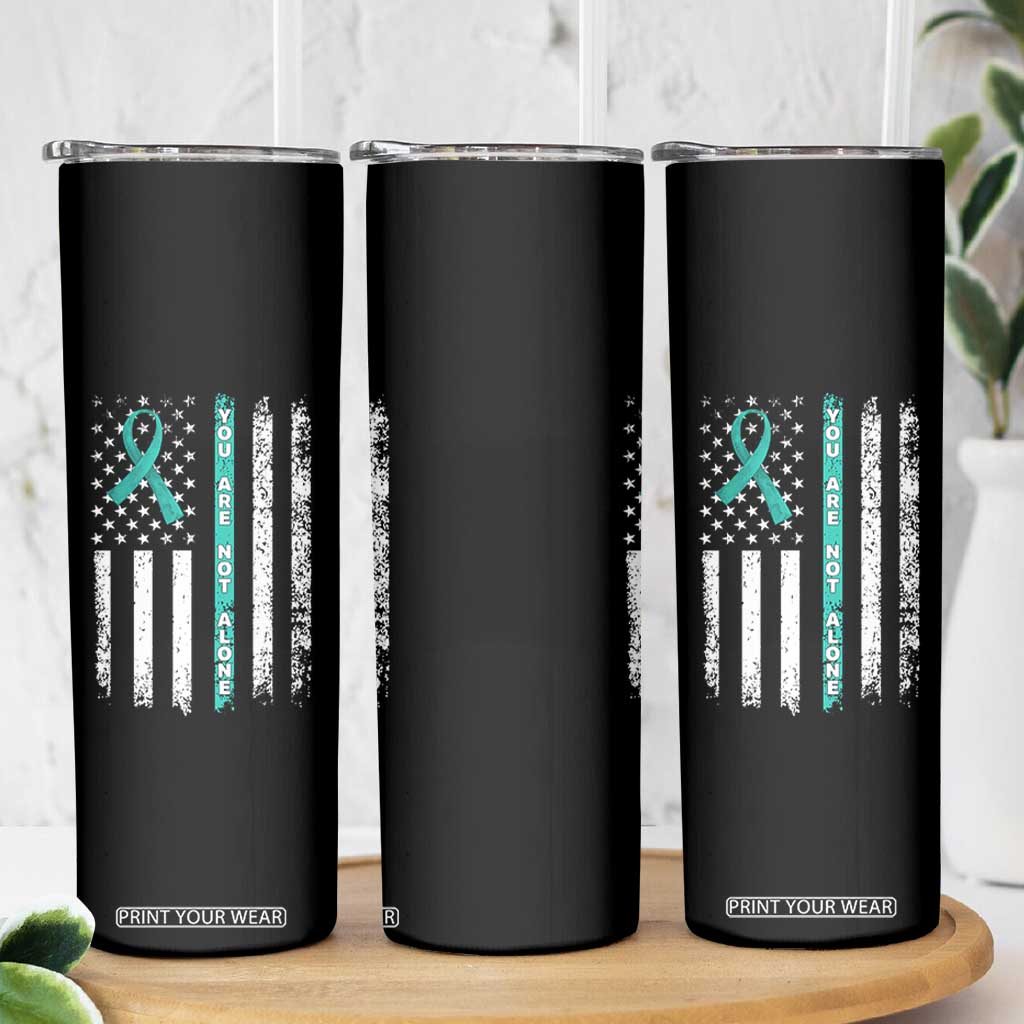 Sexual Assault Awareness Skinny Tumbler You Are Not Alone Ribbon Flag TS14 Print Your Wear