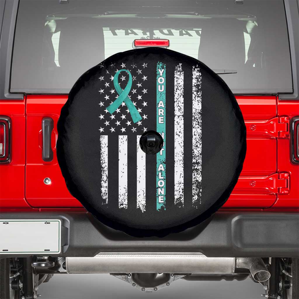 Sexual Assault Awareness Spare Tire Cover You Are Not Alone Ribbon Flag TS14 Black Print Your Wear