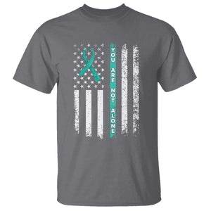 Sexual Assault Awareness T Shirt You Are Not Alone Ribbon Flag TS14 Charcoal Print Your Wear