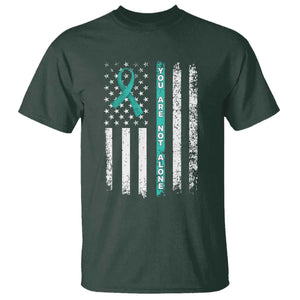 Sexual Assault Awareness T Shirt You Are Not Alone Ribbon Flag TS14 Dark Forest Green Print Your Wear